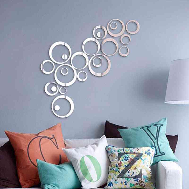 24st mode delikat dekorativ spegelklistermärke för 3d cirklar - klistermärken för husvägg
