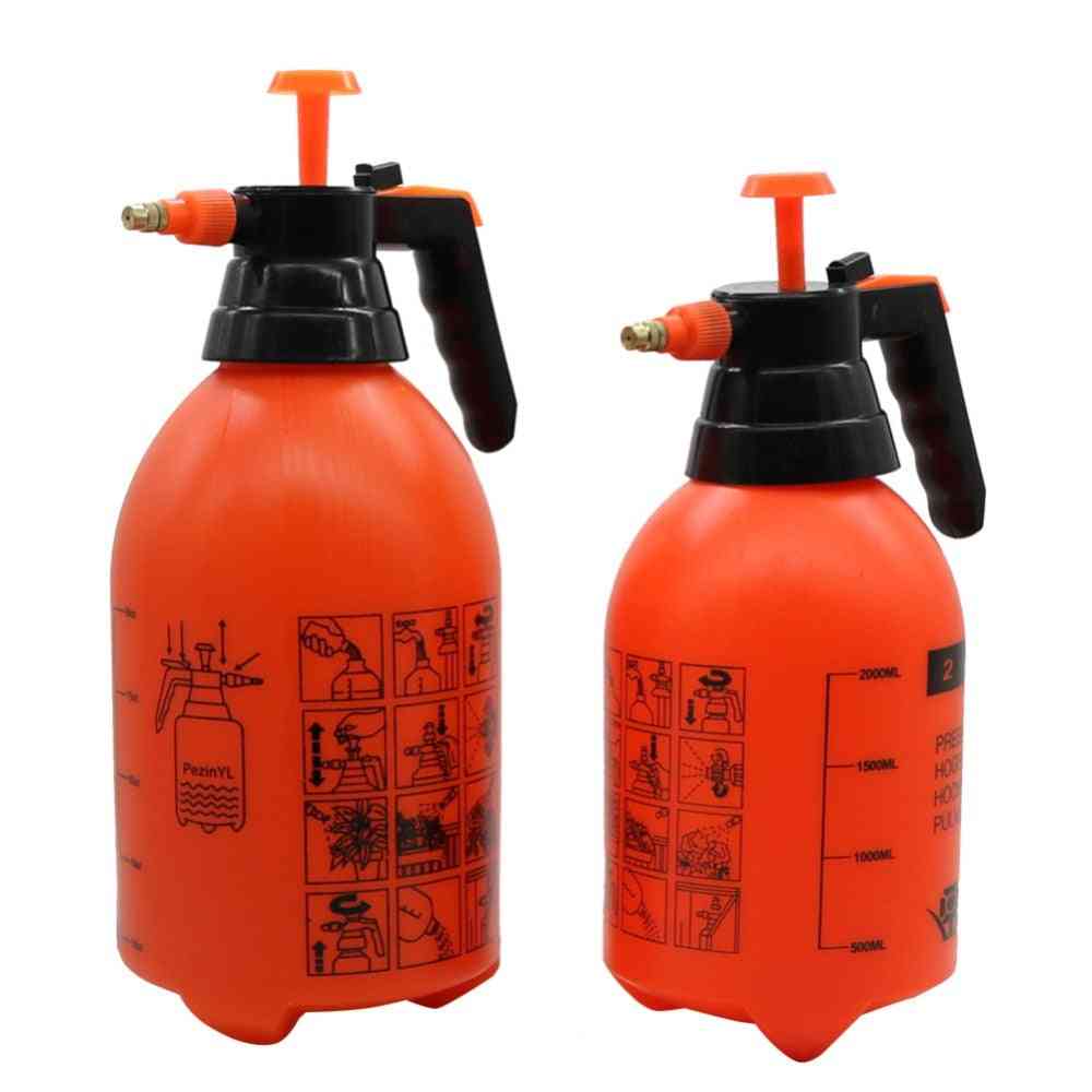 1 Stück orangefarbene Handdruck-Sprühflasche mit Handdruck, einstellbarer Kupferdüsenkopf - manuelle Luftkompressionspumpe