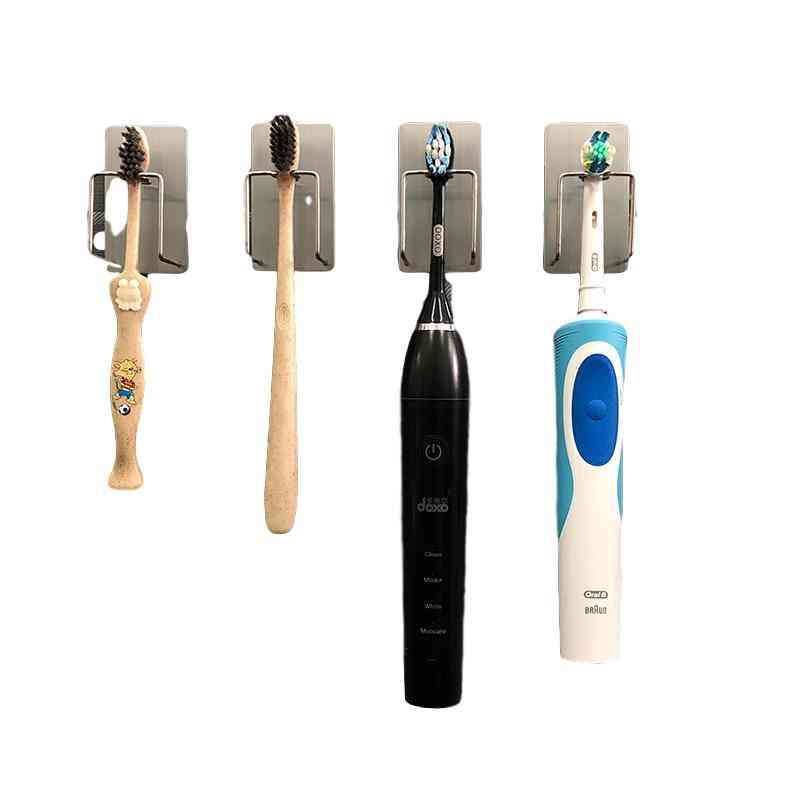 Adhesivos de gancho de soporte de pared de almacenamiento de acero inoxidable 304 para pasta de dientes, cepillo de dientes y accesorios de baño.