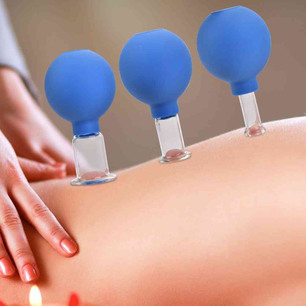 Vacuum Cupping Cups Set Rubber Head, Glass Anti Cellulite For  Therapy Massage
