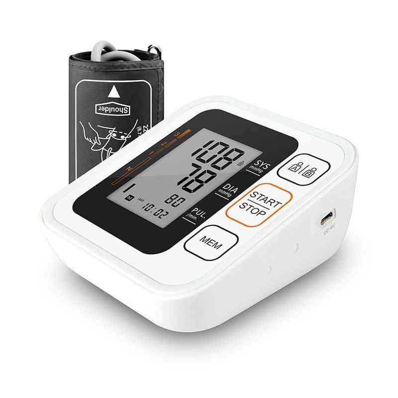 Bærbar digital overarms blodtrykksmåler - hjerterytmetest helsevaktmonitor 2 mansjett - mansjett 22-40 cm