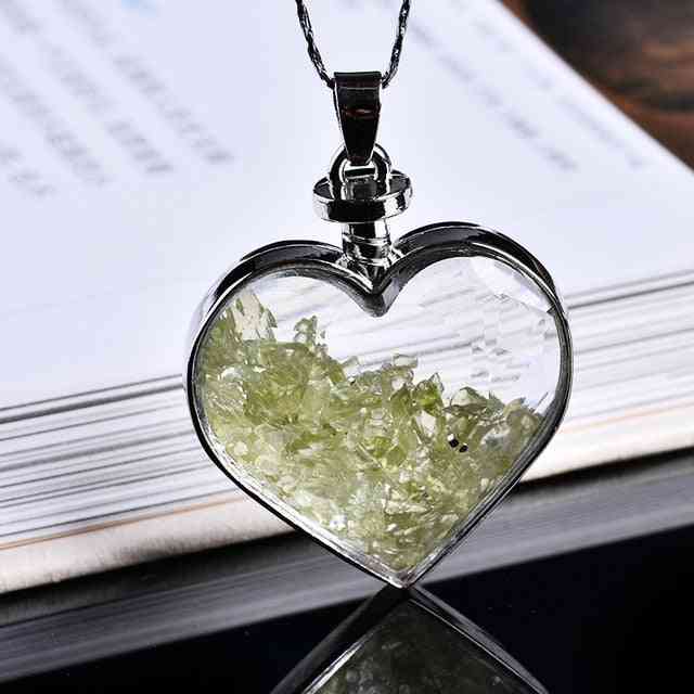 Love, Crush Wishing Bottle - Natural Stone Pendant