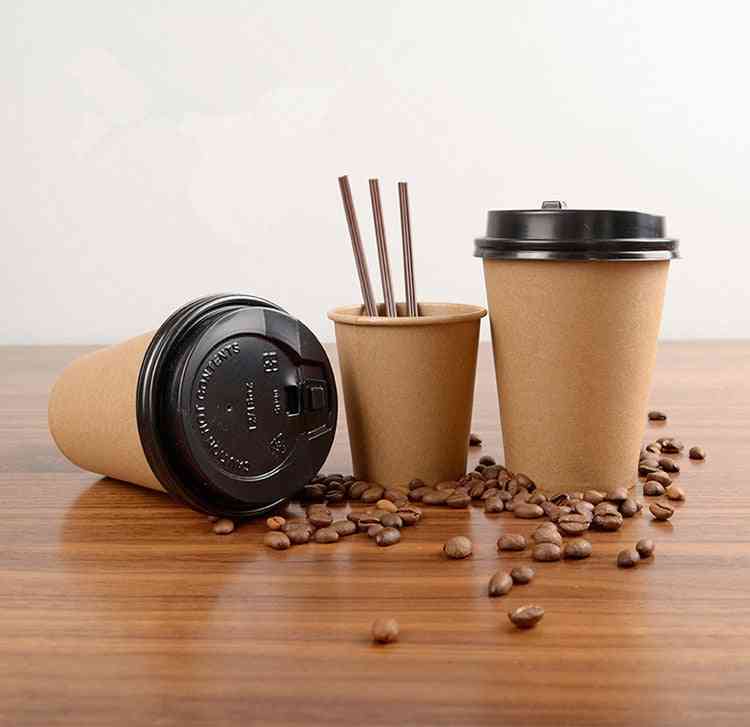 Tasse à café en papier jetable 100pcs avec couvercle - tasse à thé écologique
