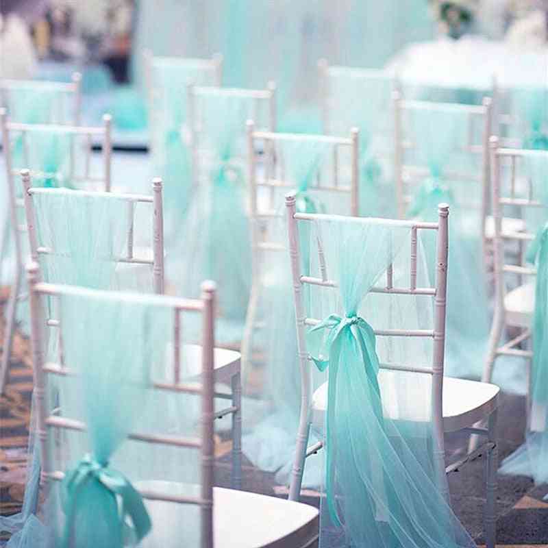 Country Style Event Party Wedding Decoration Chair Tulle Band Tie