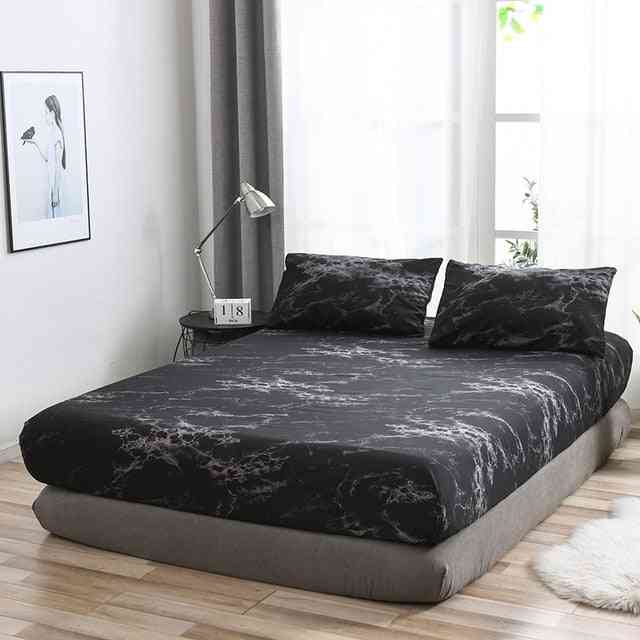 Marble Pattern Mattress Protective Case Fitted Sheet And Pillowcase