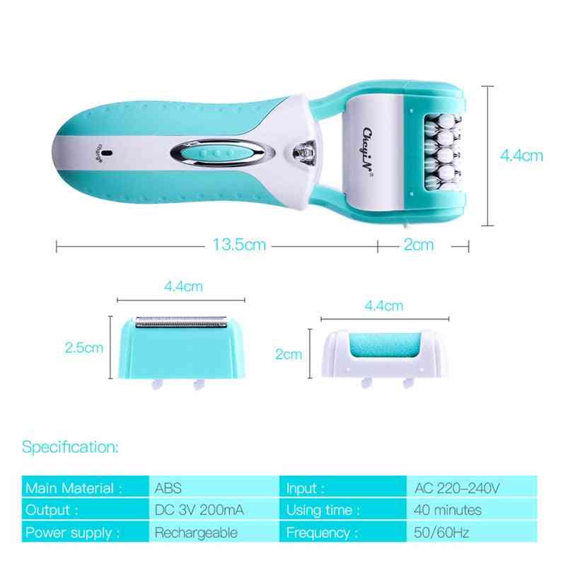 3 In 1 Electric Epilator Women Hair Removal Painless Shaving Tools Machine For Face, Body, Leg