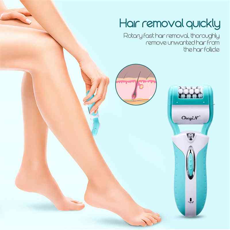 Depiladora eléctrica 3 en 1 para mujeres, máquina de herramientas de afeitado indolora para depilación facial, bikini, cuerpo, pierna -