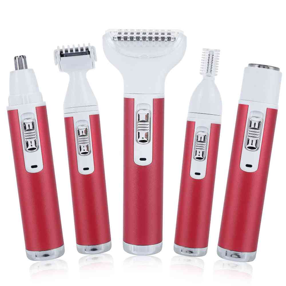 Elektrisk barbermaskine smertefri barbermaskine til kvinder - bikini trimmer til hele kroppen med vandtæt USB-opladning - hvid