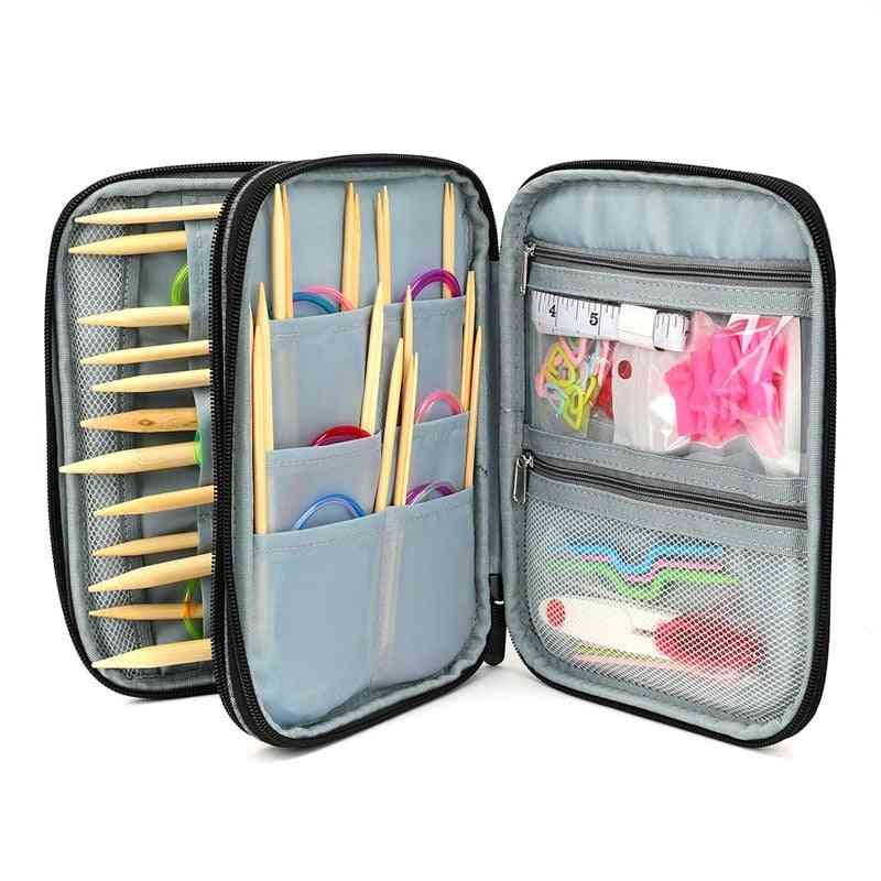 Knitting Needles Case Travel Storage Organizer - Storage Bag For Circular Knitting Needles