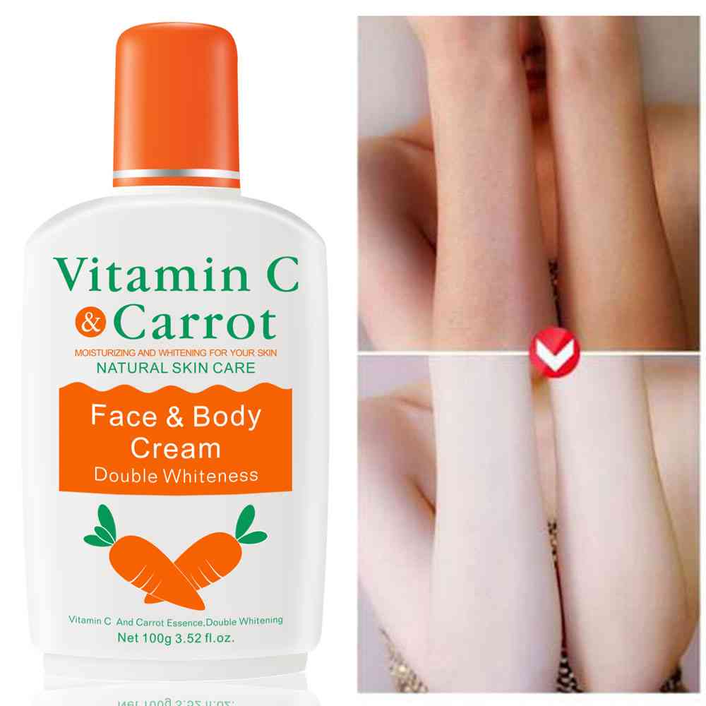 Visage blanchissant à la carotte, lotion hydratante blanchissante pour le corps - crème éclaircissante pour la peau