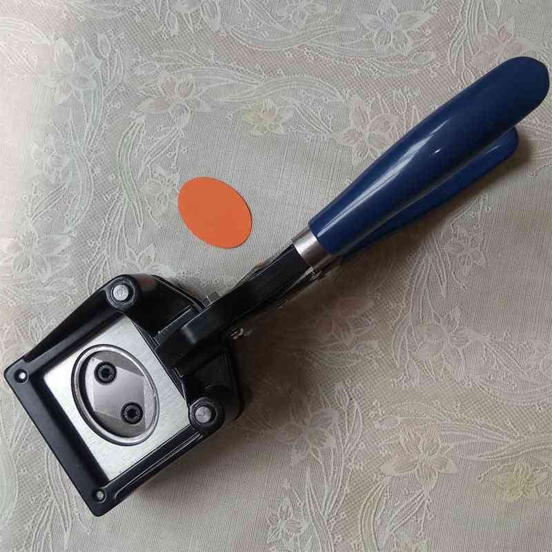 Handheld Manual Round & Oval Paper Button Graphic Punch Die Cutter