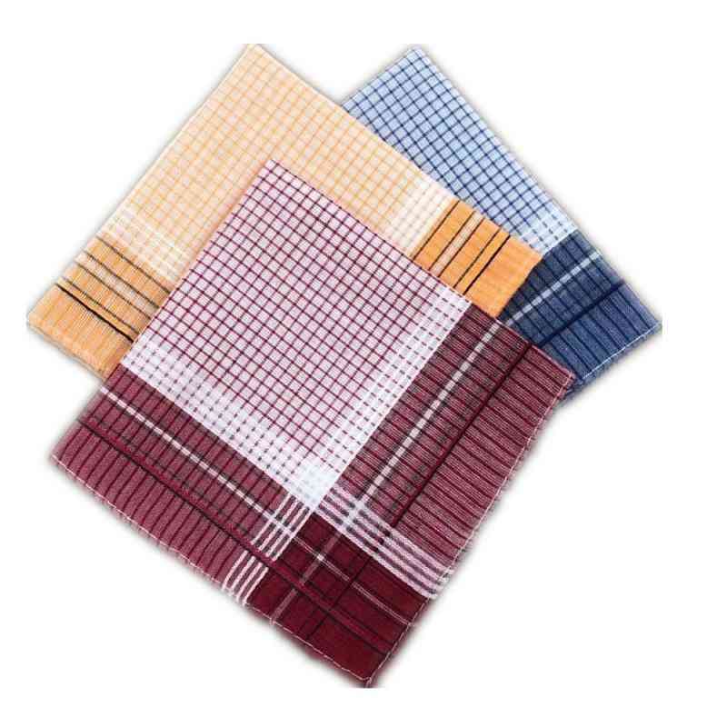 Retro Polyester Cotton Plaid Ladies Handkerchief