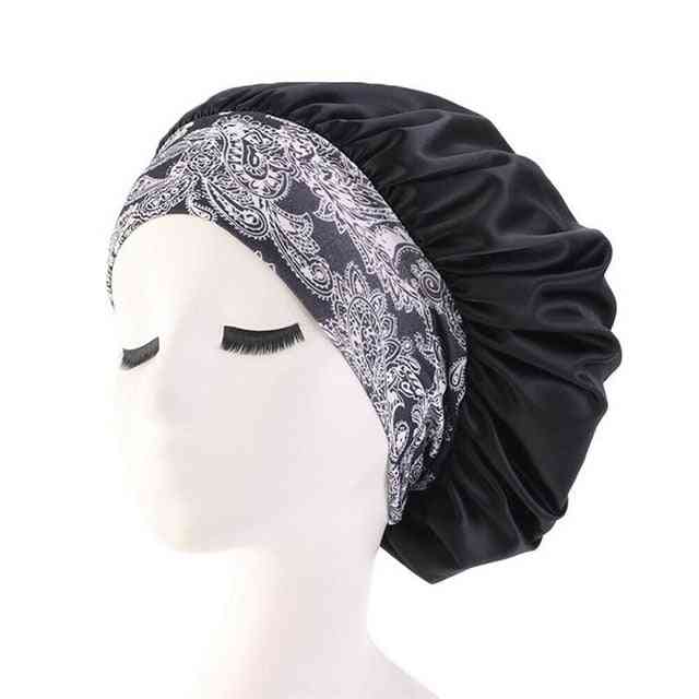Ruffle Style Wide Band Elastic Waterproof Reusable Comfy Shower Cap