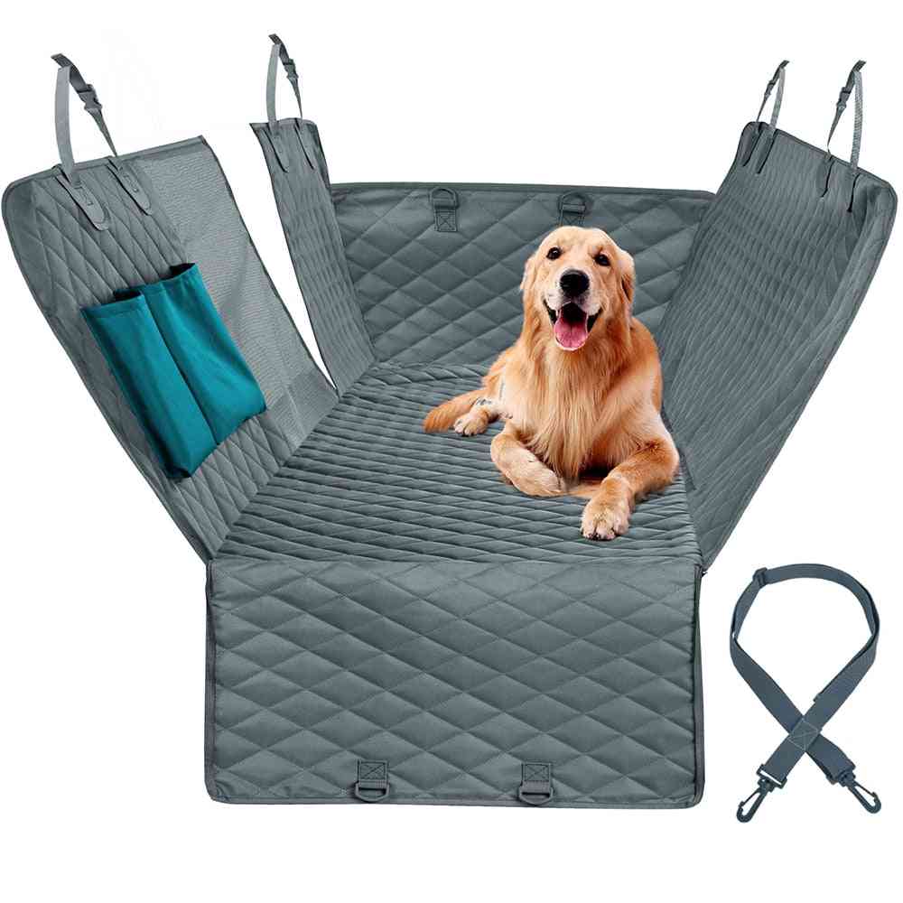 Husă pentru scaun auto pentru câini rezistentă la apă, plasă - protecție pernă hamac cu fermoar și buzunare