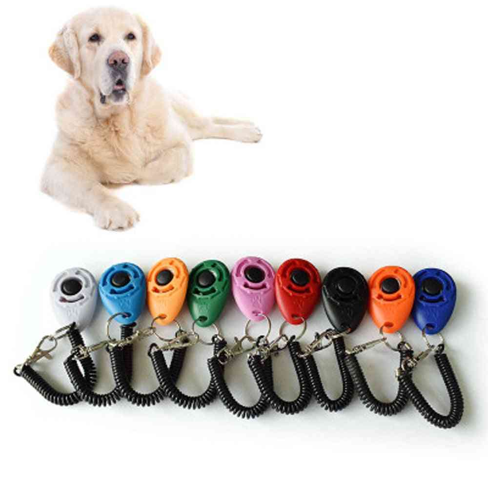 Pet Cat Dog Training Plastic Clicker - Adjustable Trainer Wrist Strap Sound Key Chain