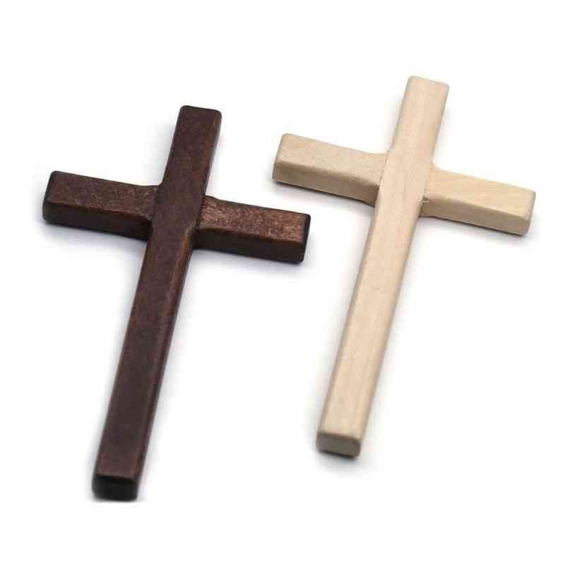 2 peças de cruzes de madeira feitas à mão com crucifixo jesus cristo ornamentos - colar com pingente religioso