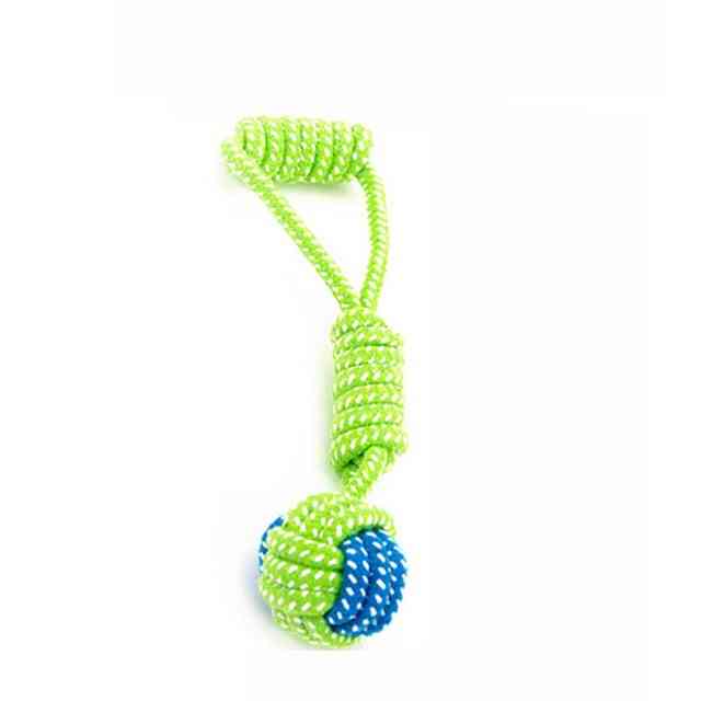 Pet Dog Cat Chew Teeth Clean Green Rope Ball For Outdoor Training, Fun & Playing