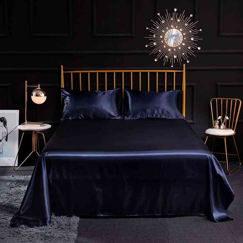 Komplet posteljine u punoj veličini imitirane satenske svile - ljetni set posteljine za jastučiće sa ravnim pločama