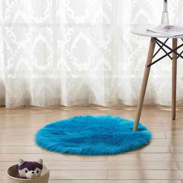 Housse de coussin en peau de mouton artificielle douce - tapis de sol pour chambre à coucher