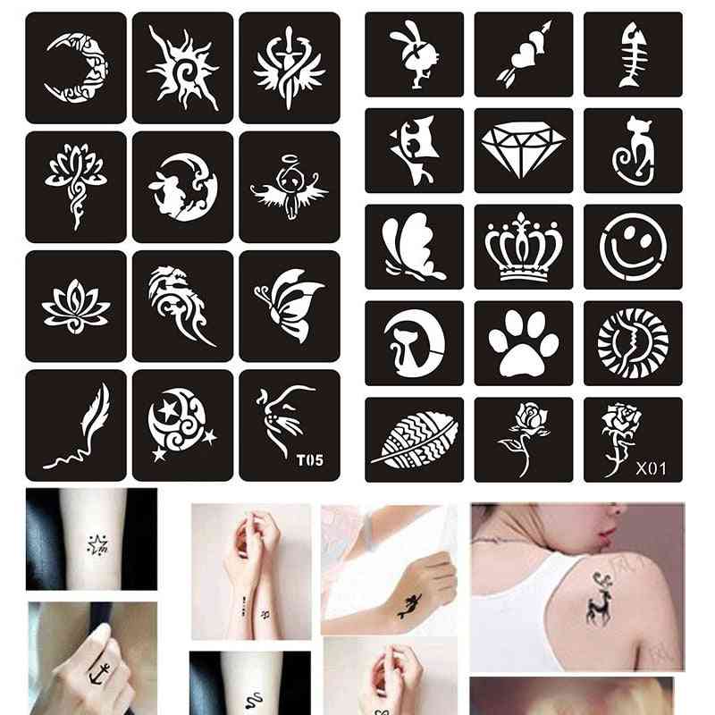 șablon de desen șablon de tatuaj pentru sclipici cu aerograf sau henna tatuaj fluture mic drăguț fluture desen animat