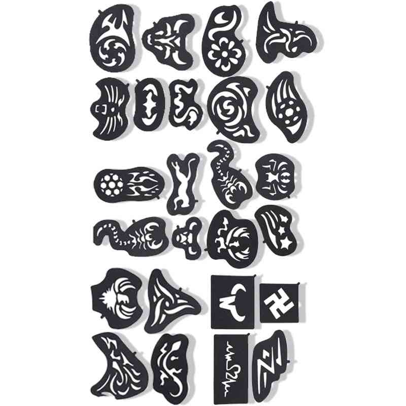 Tattoo Stickers / Template - Carved Coloring Pattern Tattoo Stencil Used By Barber Salon For Hair Styling
