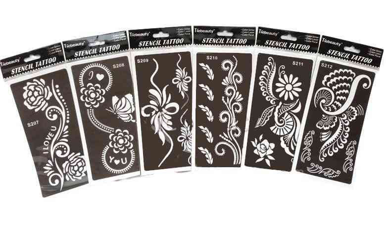 Herbruikbare tattoo sjabloon - professionele tatoeages stencil gebruikt door bruid voor handschildering -