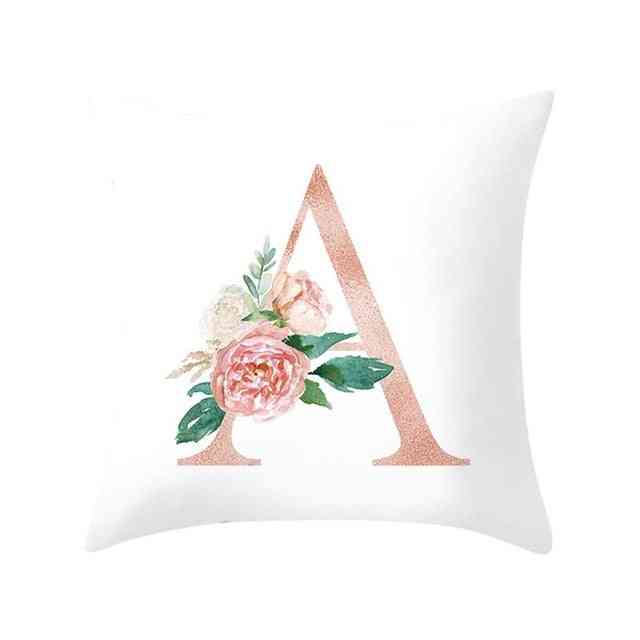 Decorative Alphabet Print Cushion - Sofa, Home Decoration Flower Pillow Cushion