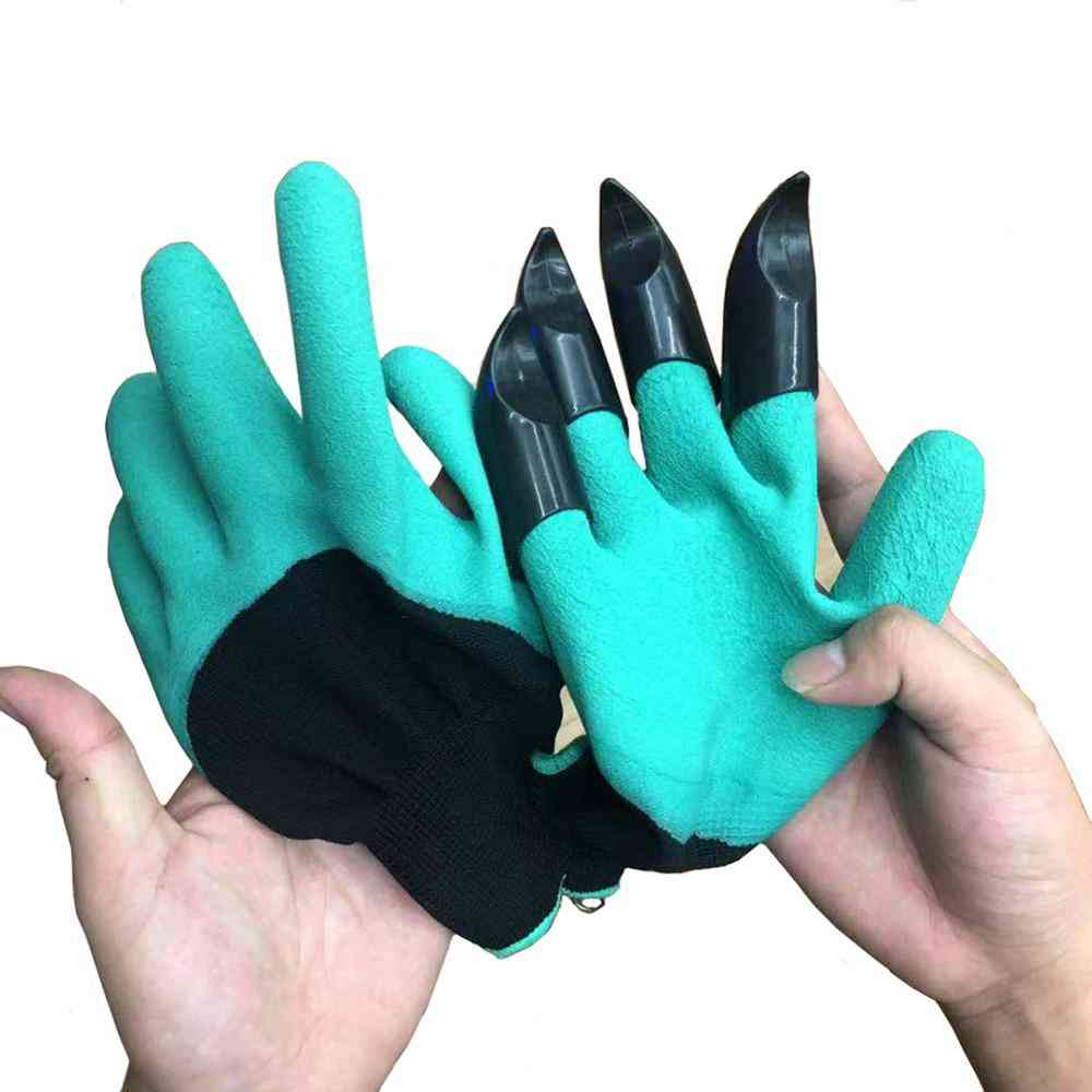 Garden Rubber Gloves With Claws For Quick & Easy To Dig And Plant