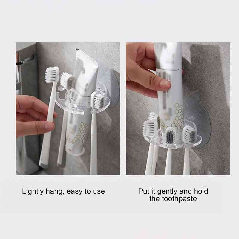 Cepillo de dientes de succión fuerte, soporte de pasta de dientes - almacenamiento, dispensador, organizador para baño