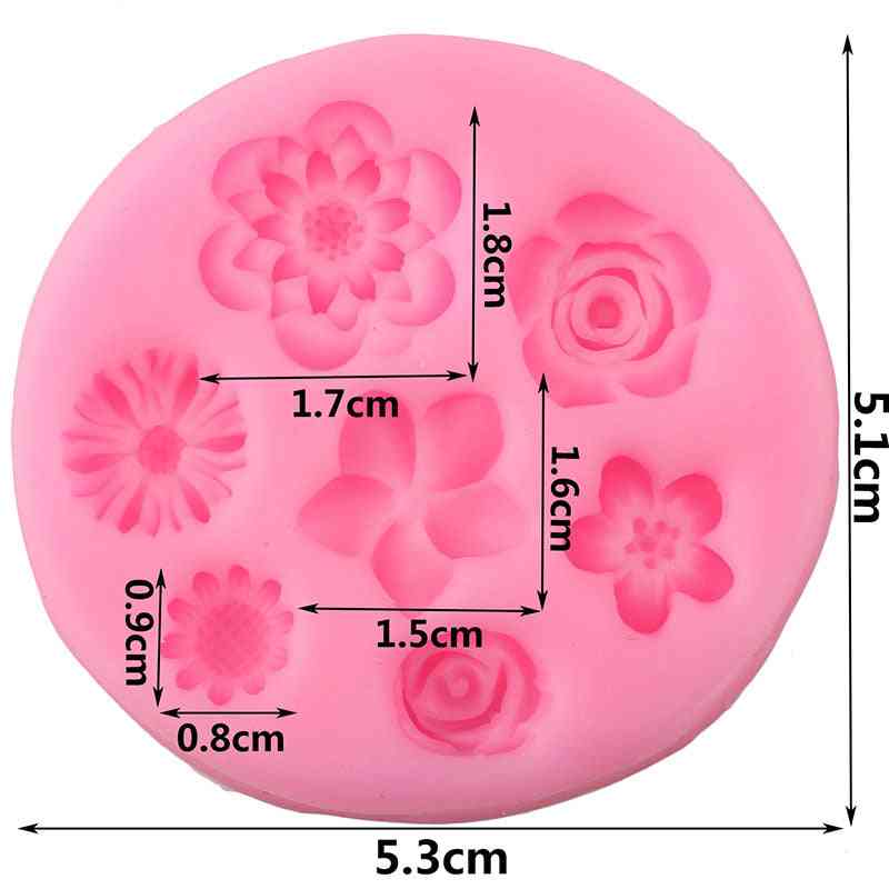 Flower Silicone Mold - Plumeria, Rose, Daisy Chocolate Candy Diy Topper Fondant Cake Decorating Mold