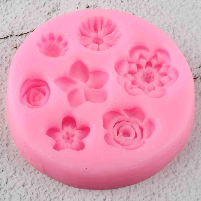 Květinová silikonová forma - plumeria, růže, sedmikráska čokoládové bonbóny kutilství fondán dort zdobení formy