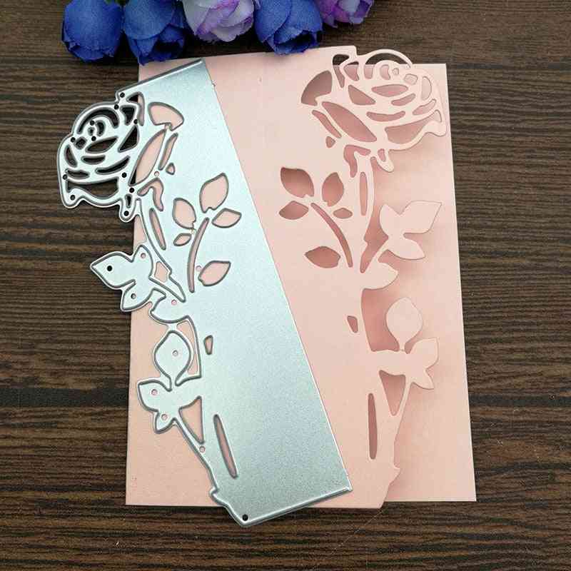 Rose Leaves Edge Metal Cutting Dies Stencils - Die Cut For Diy Scrapbooking, Album Paper Card Embossing