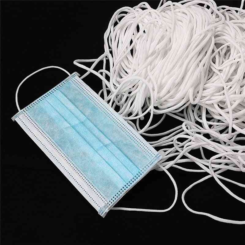 Ansiktsmaske som lager hvitt elastisk bånd - gummibåndstreng for masketau, tilbehør til klær til håndverk