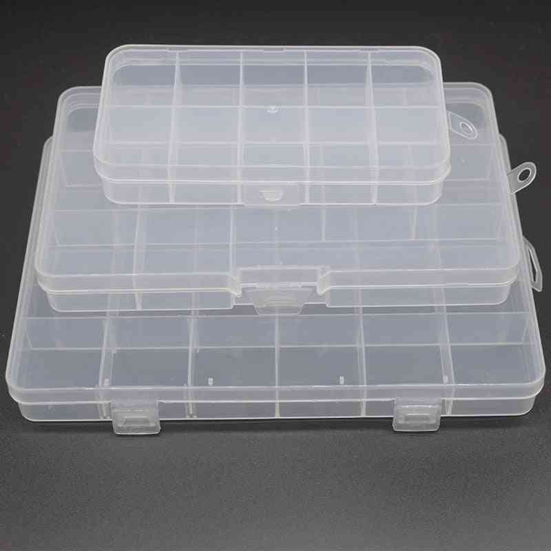 Fixed Grid Transparent Storage Box For Jewelry Accessories