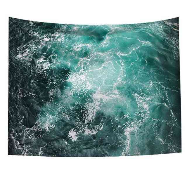 Wisząca tkanina ścienna z falami morskimi - Home Decor Joga ręcznik plażowy - A.