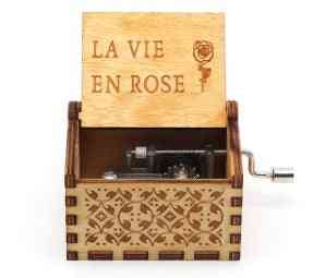 La vie en rose-ročno ročno lesena glasbena skrinjica
