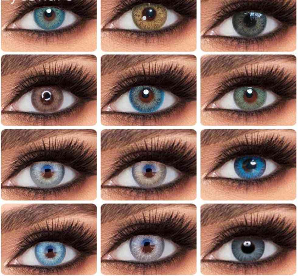 Farebné očné kontaktné šošovky - ročné používanie