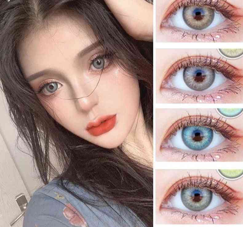 Farebné očné kontaktné šošovky - ročné používanie