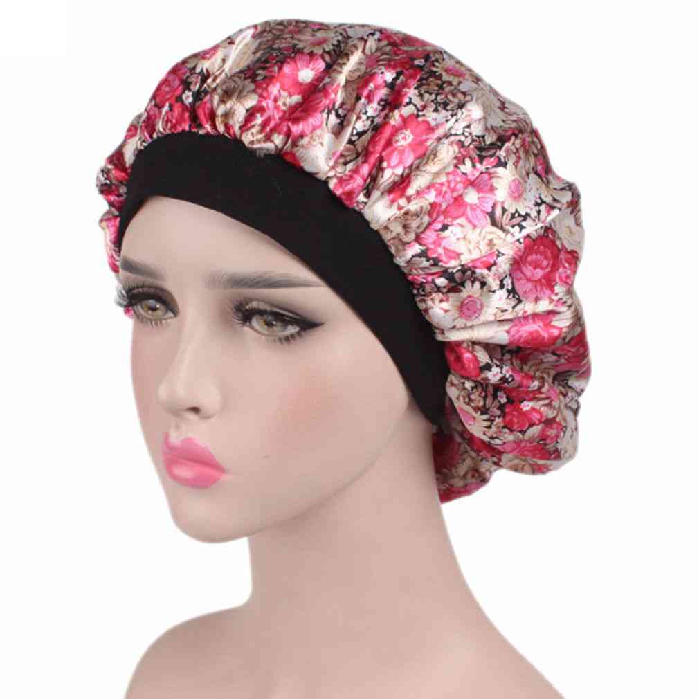 Soft Silk Satin Night Sleep Cap, Comfortable Head Cover For Women