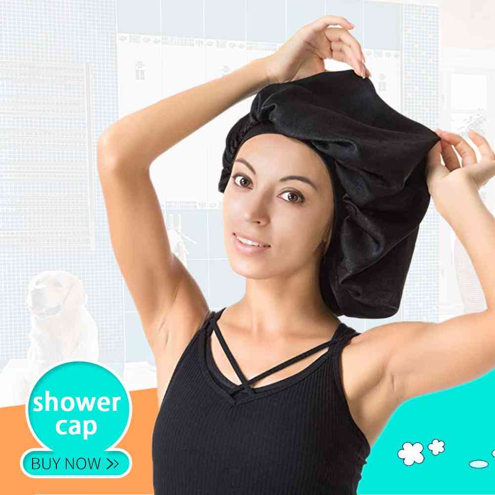 Gorro de dormir súper gigante impermeable - gorro de ducha para el cuidado del cabello femenino -