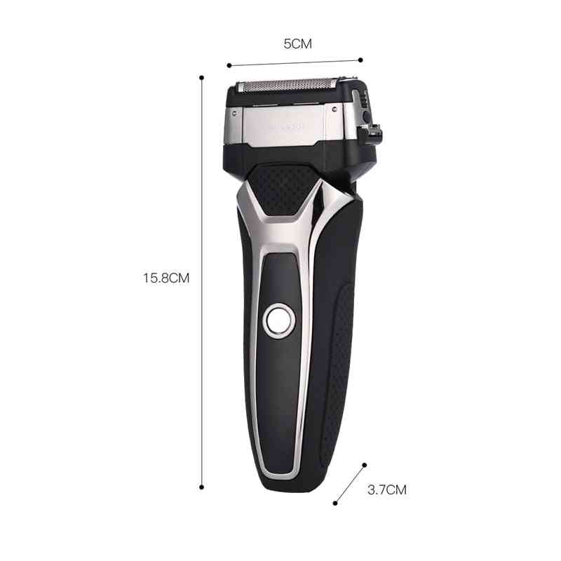 Stainless Steel Usb Rechargeable Electric Shaver, 3d Triple Floating Blade Razor Shaver