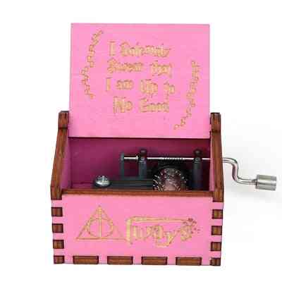 I Solemnly Swear That I Am Up To No Good Wooden Hand Crank Pink Music Box - Harry Potter Collectibles