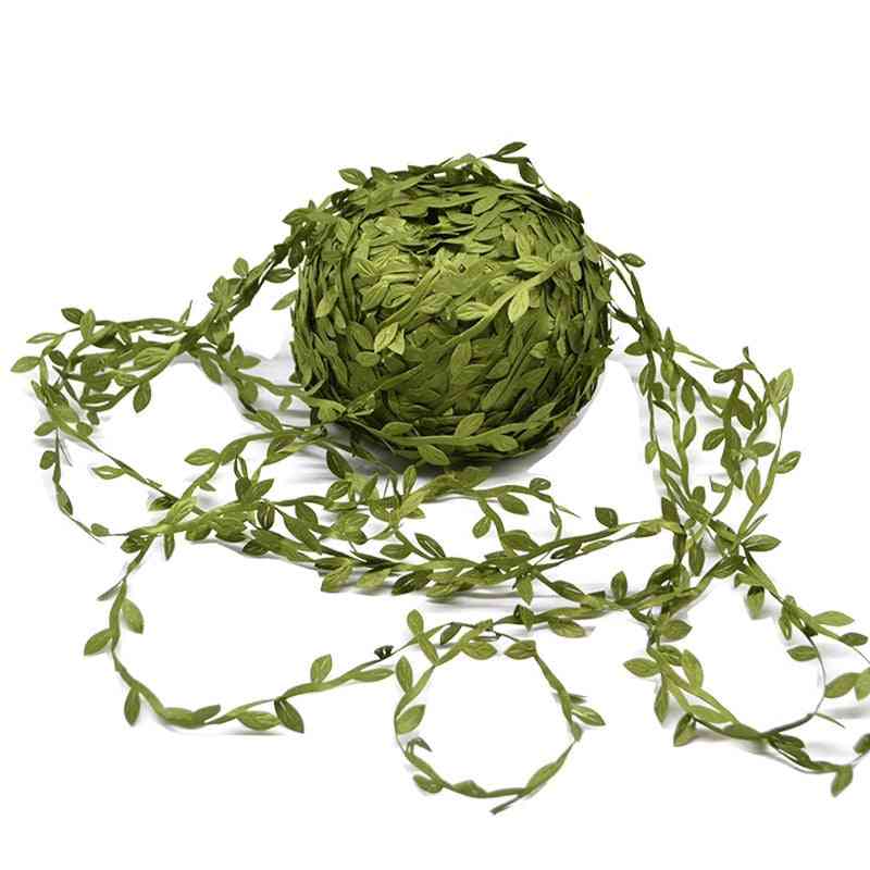 Lövformade handgjorda konstgjorda gröna blad för bröllopsdekoration, gåva scrapbooking, falska blommor