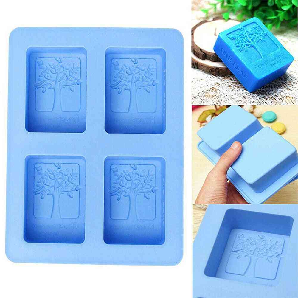 Rectangle Shape And Creative Tree Pattern-silicone Soap Molds