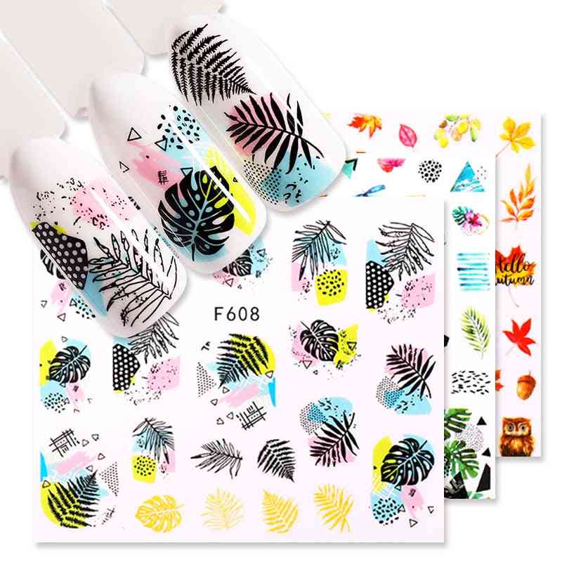 Flower, Leaves, Cute Cartoon And Animals Inspired 3d Nail Art Sticker