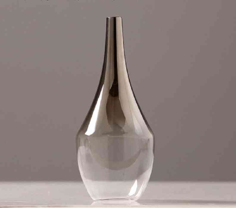 Vaso in vetro argento nordico creativo - supporto per piante con inserto essiccato a fiori, decorazione di gioielli da terrario da tavolo