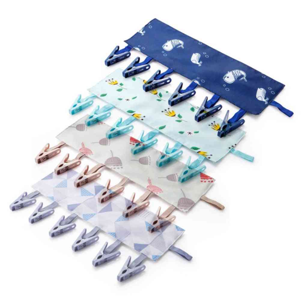 Portable Folding Clothes Hangers - Sticky Drying Rack With Clips For Bath, Coat, Cap, Towel