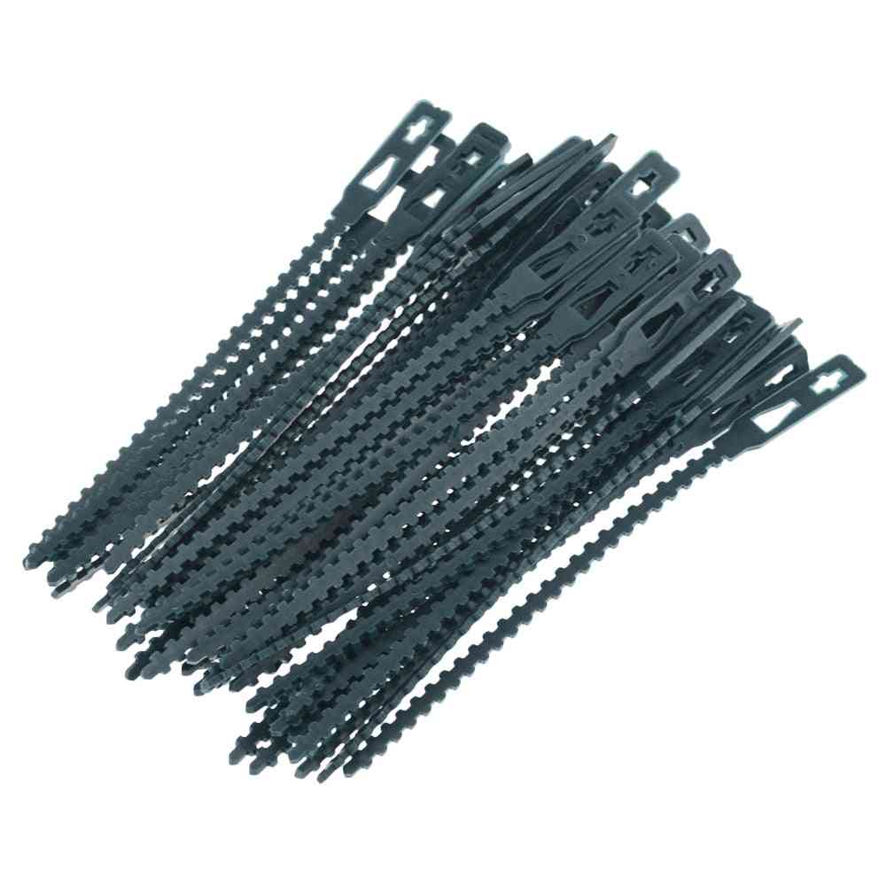 50 unids / lote 13,5 cm / 17 cm bridas de plástico para plantas bridas de cables reutilizables kits de cultivo de invernadero para soporte de escalada de árboles de jardín