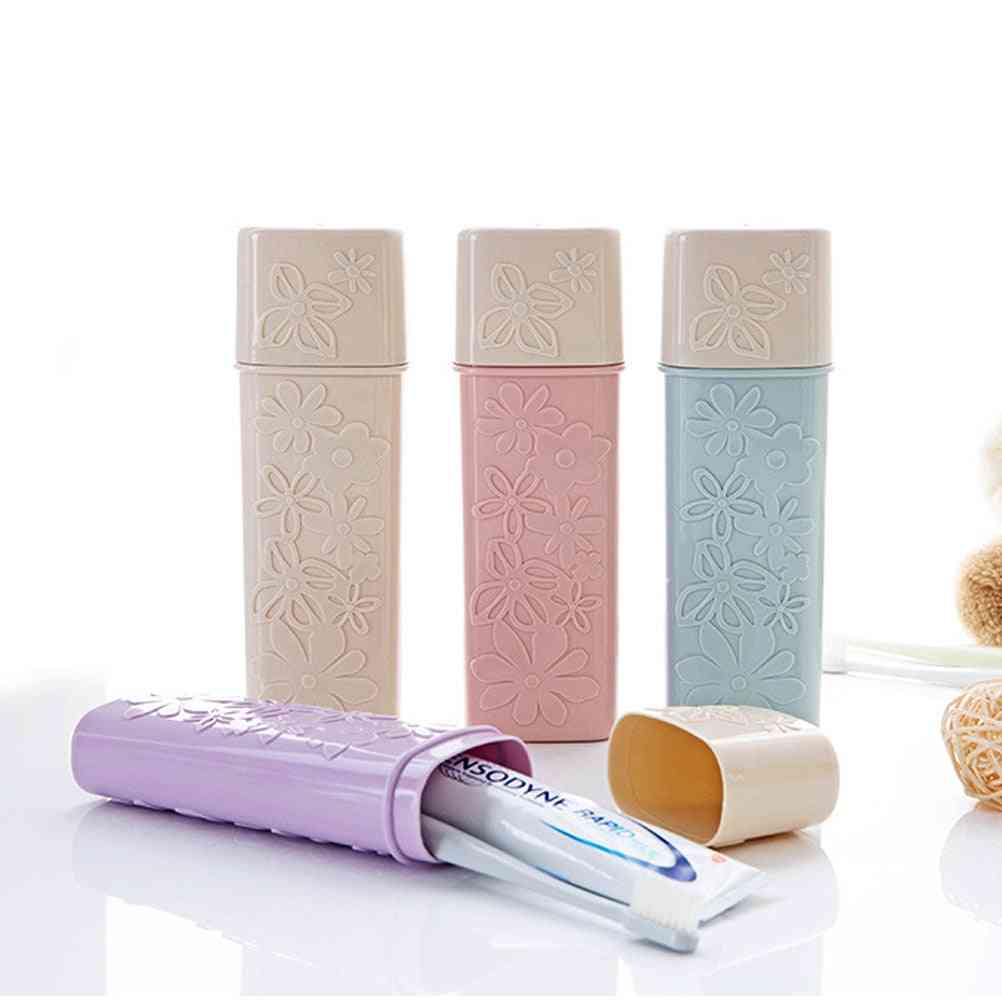Portable And Flower Printed Design-toothbrush Storage Box For Travel