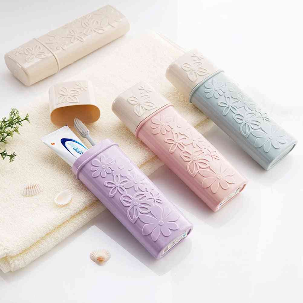 Portable And Flower Printed Design-toothbrush Storage Box For Travel